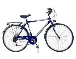 Vélo de ville MOVING 28" Titane/Rouge cadre acier 28" 6 vitesses