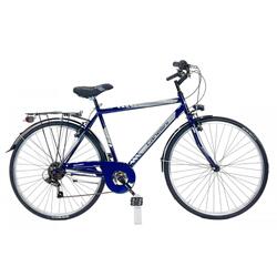 Vélo de ville MOVING 28" homme - Titane/Rouge