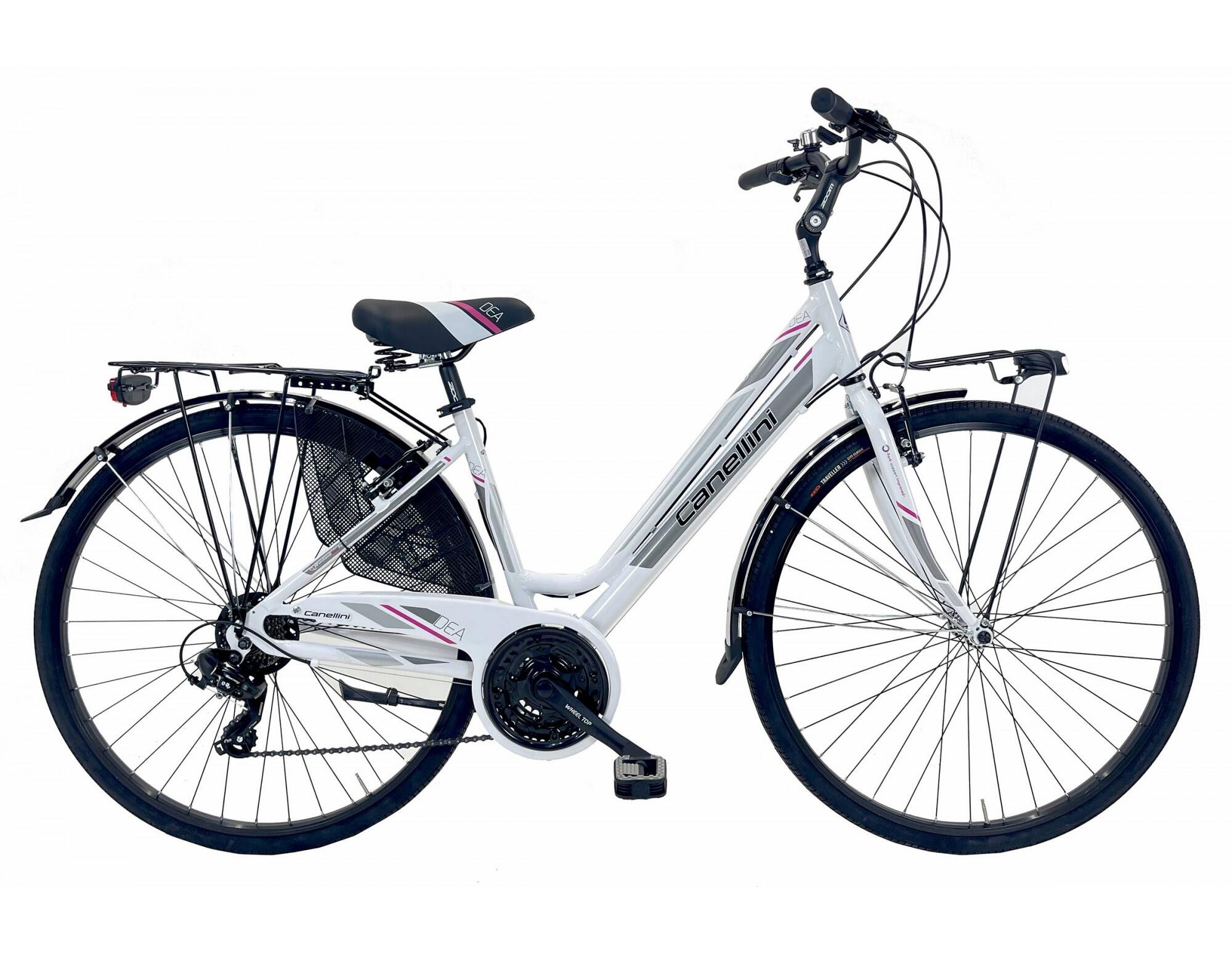 CANELLINI Stadsfiets DEA dame - Wit/Fuchsia