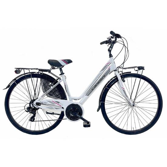 Rower miejski Canellini DEA Aluminium damski - Biały/Fuksja