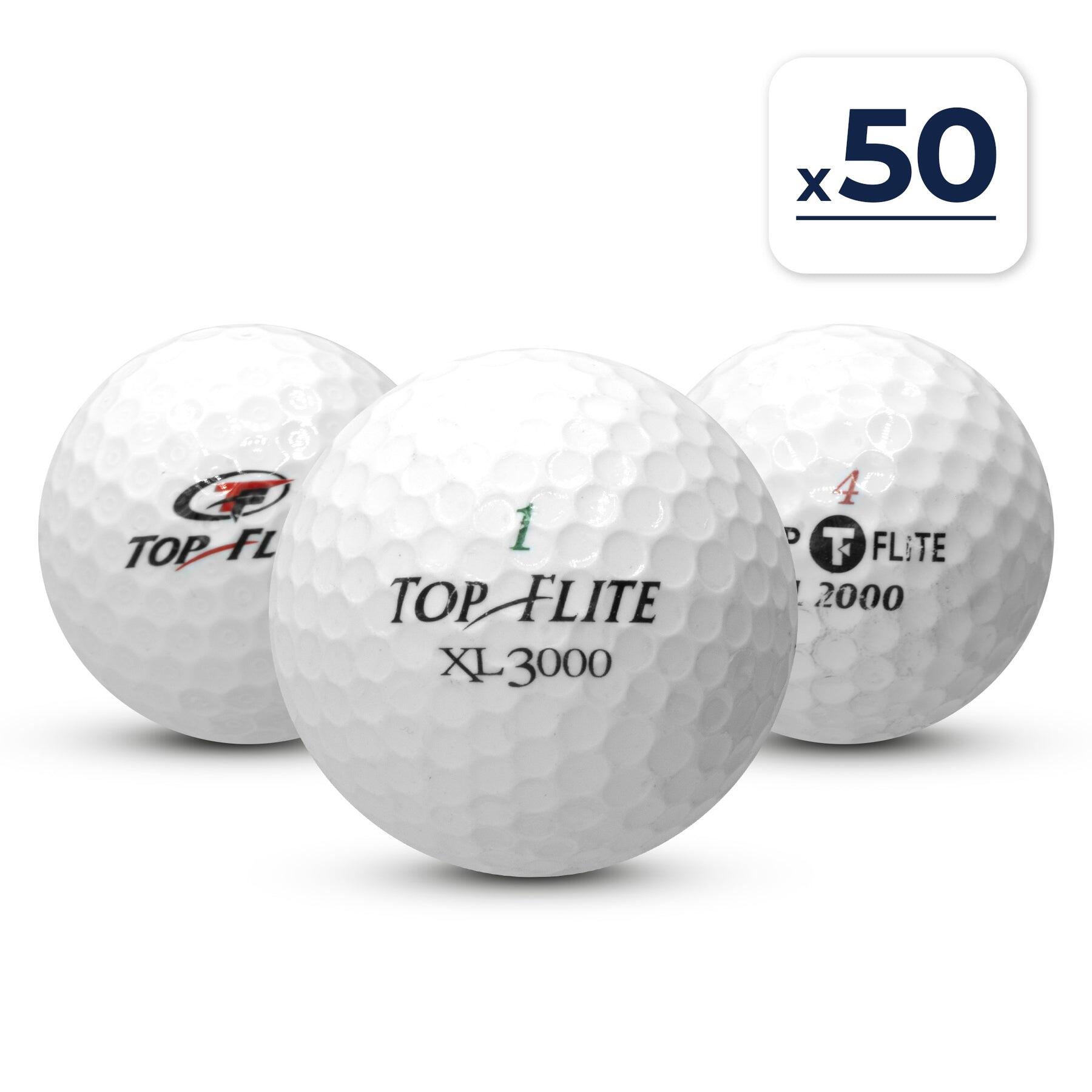 TOP FLITE Segunda Vida - 50 Bolas de Golf Mixtas -B- Buen estado