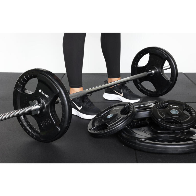 Set de gantere pentru antrenament de forță cu 4 discuri de greutate de 10 kg