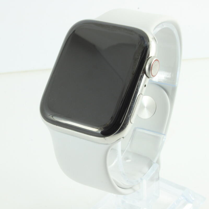 Refurbished - Apple Watch Series 5 44mm GPS+Cellular - Zilver/Wit - Goed