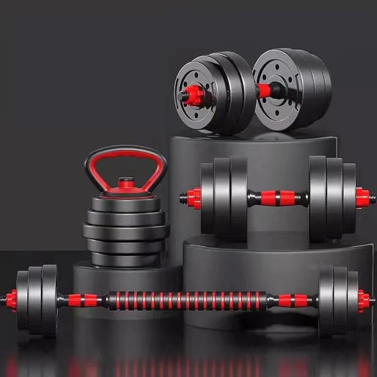 Set gantera/haltera Orion negru/rosu, greutate 30 kg