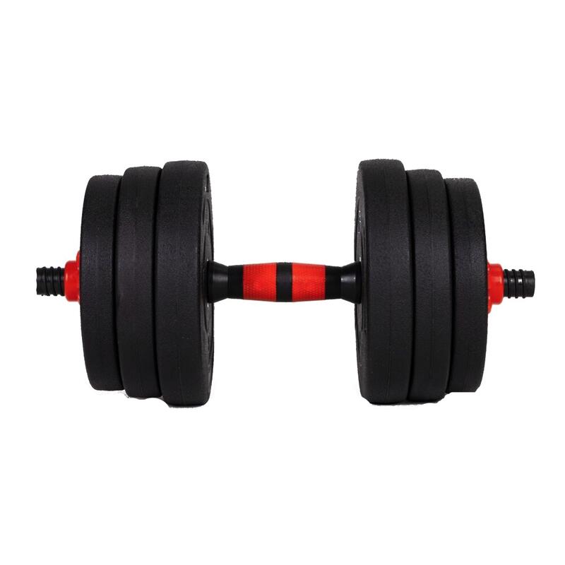 Set gantera/haltera Orion negru/rosu, greutate 30 kg