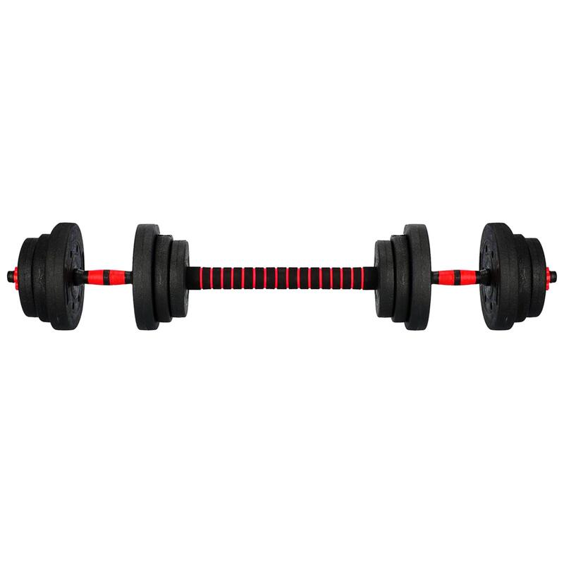 Set gantera/haltera Orion negru/rosu, greutate 30 kg