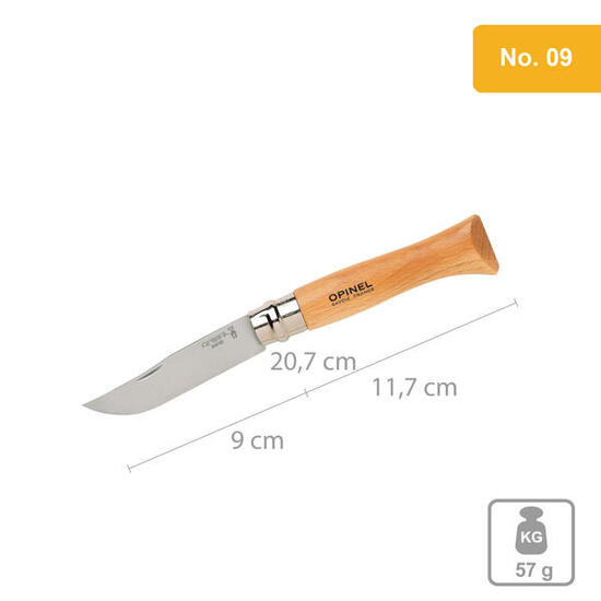 Campeggio coltello in acciaio tascabile pieghevole manico legno No.09 carbonio