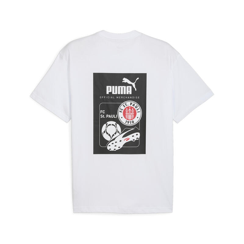 FC St. Pauli T-shirt met retro print voor heren PUMA White Red Black