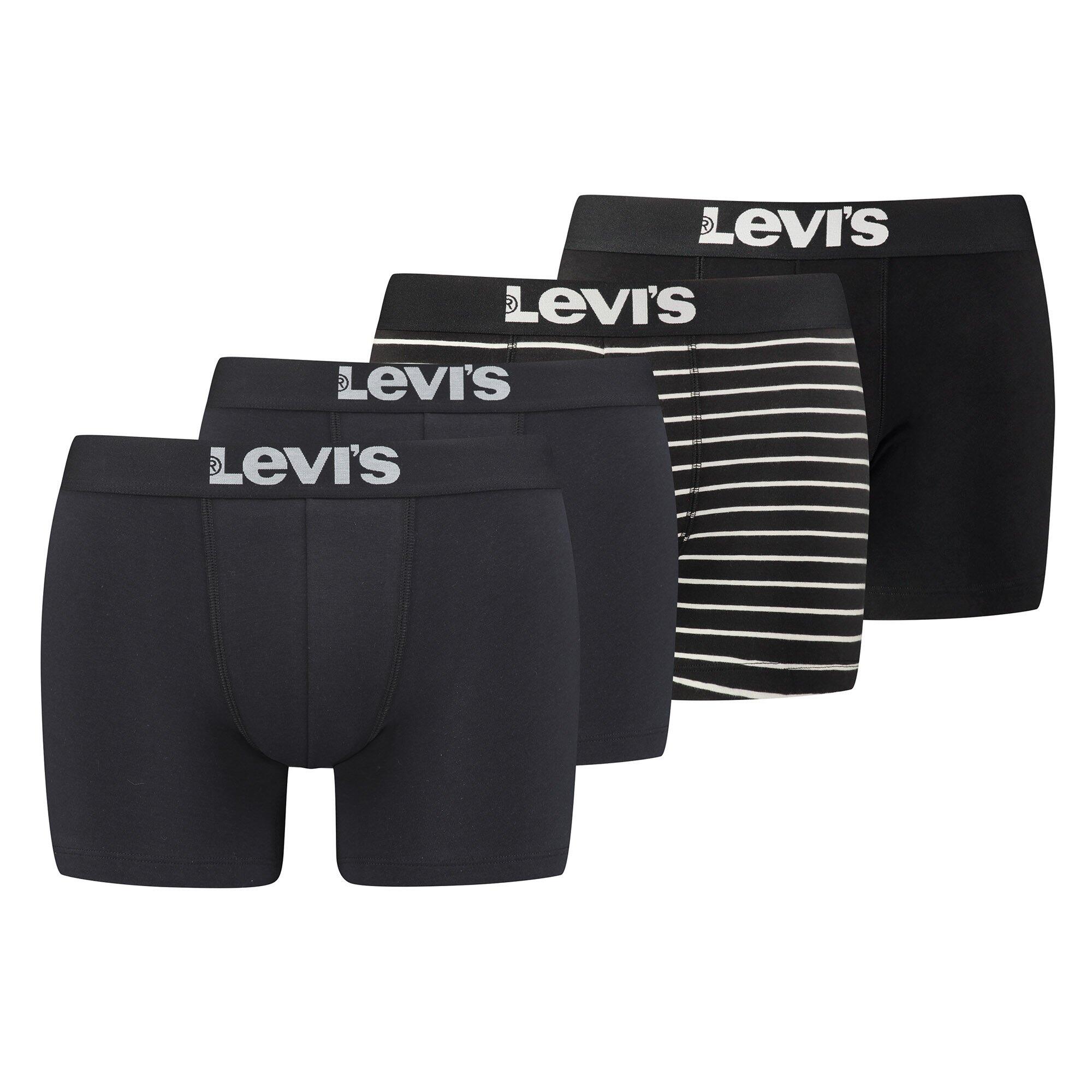 LEVI'S Boxershort Herren 4er Pack Stretch-MEN SOLID BASIC BOXER & VINTAGE STRIPE 4P
