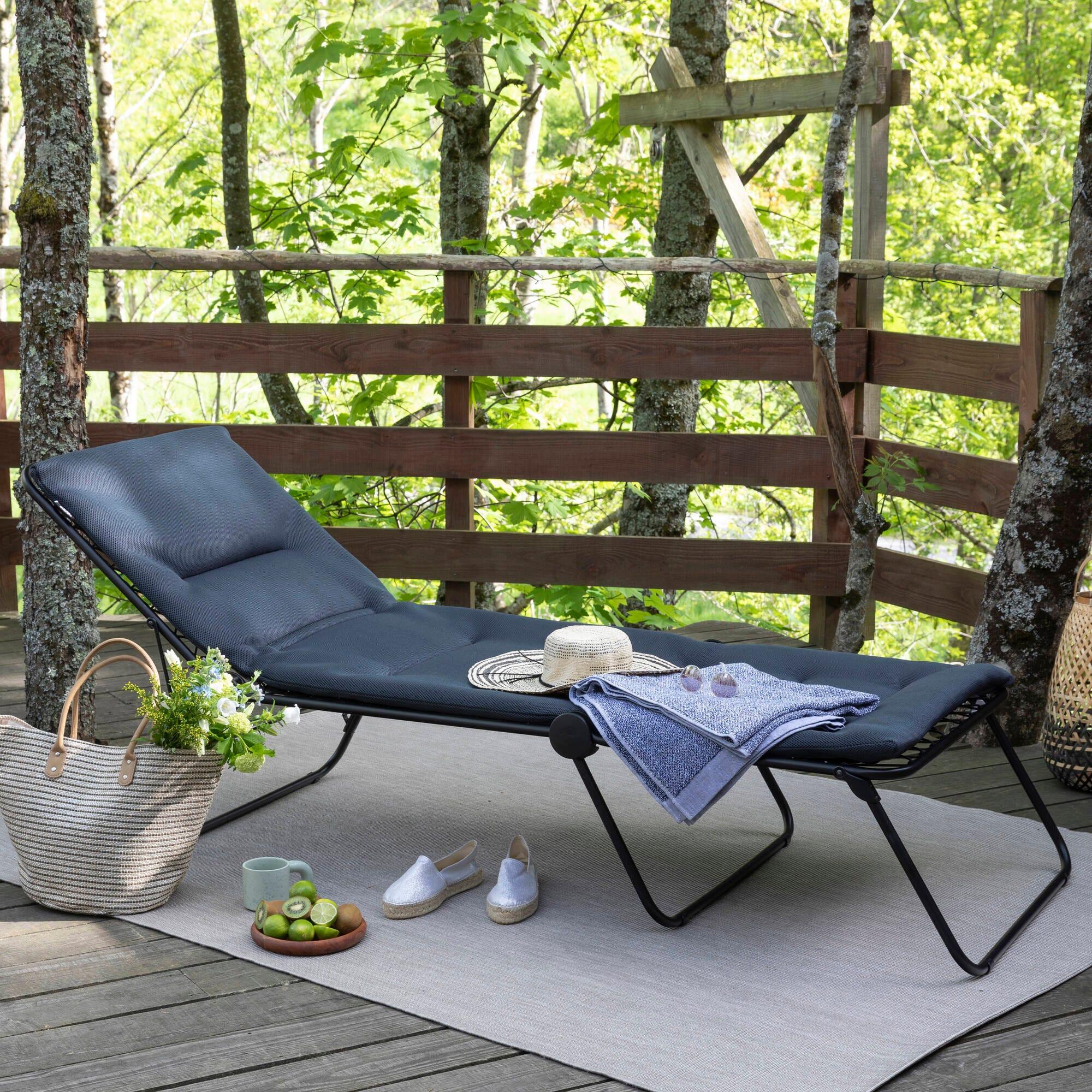 Gepolsterte Klappbare Sonnenliege - Siesta L - Schwarz - Lafuma Mobilier 3/5
