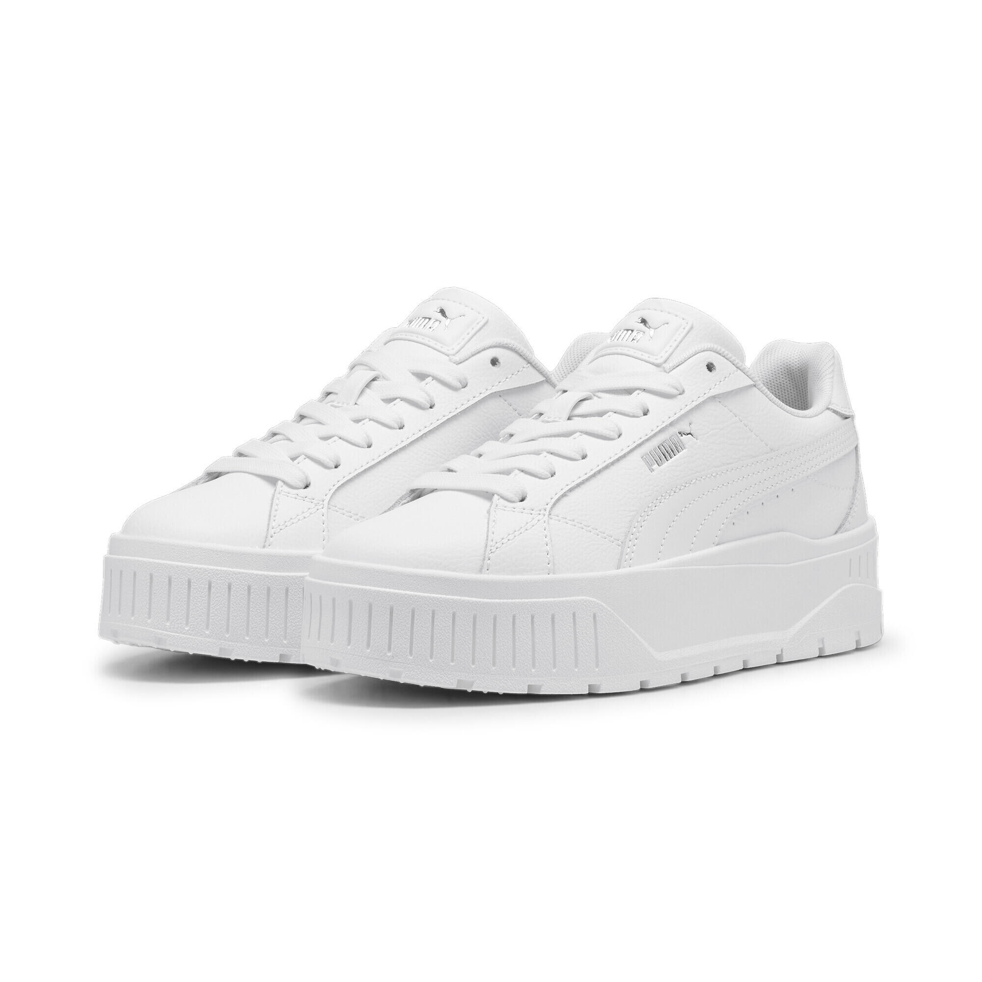 Puma - Sneakers En Cuir Karmen Ii Femme Puma - Baskets - Blanc|gris - Decathlon