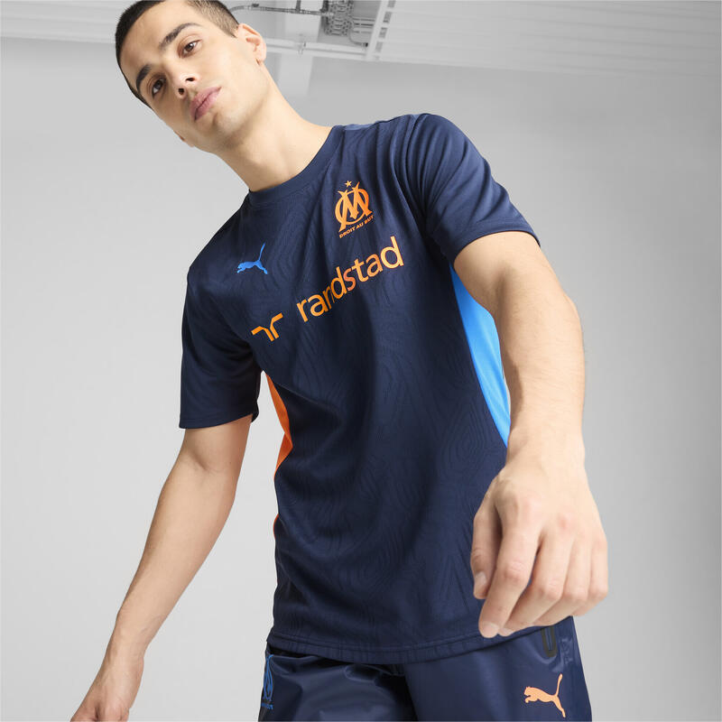 Olympique de Marseille edzőtrikó férfiak PUMA Club Navy Fluro Orange Pes Blue