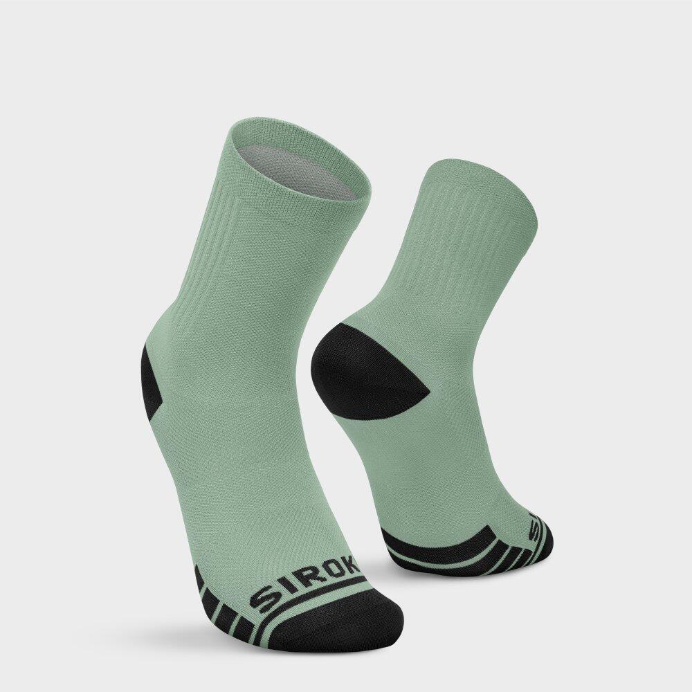 Men's and Women's GS1 Dual Green Gravel Cycling Socks