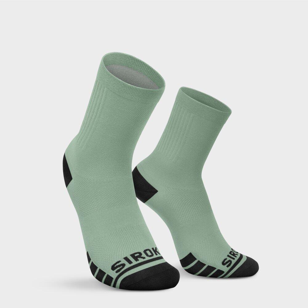 Men's and Women's GS1 Dual Green Gravel Cycling Socks