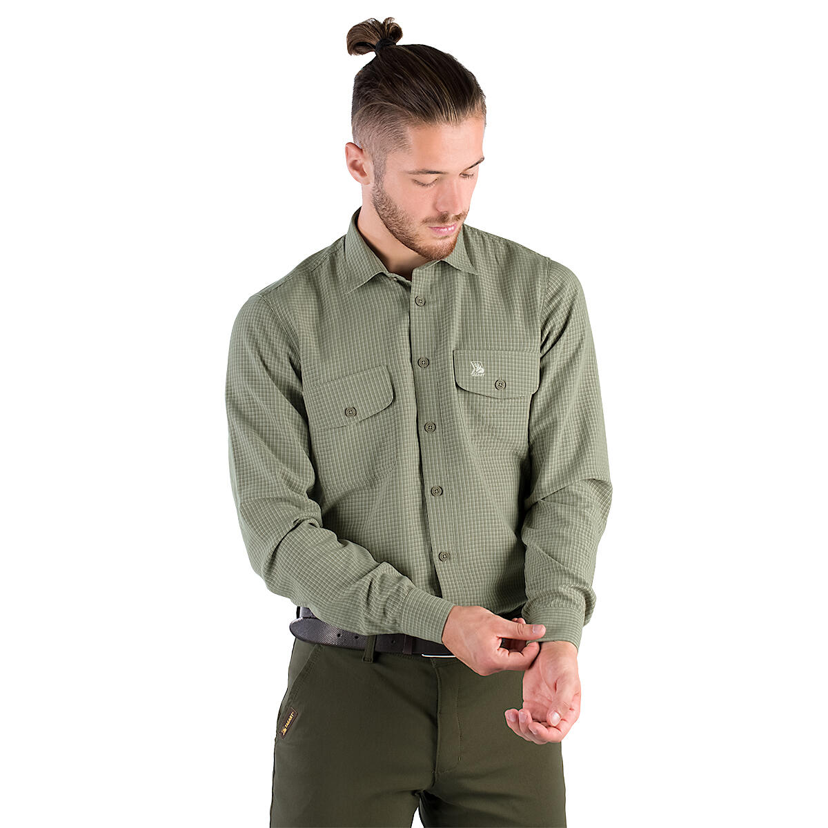 TAGART Pánská lovecká košile Tagart Sahara Green SLIM s úpravou proti UV záření