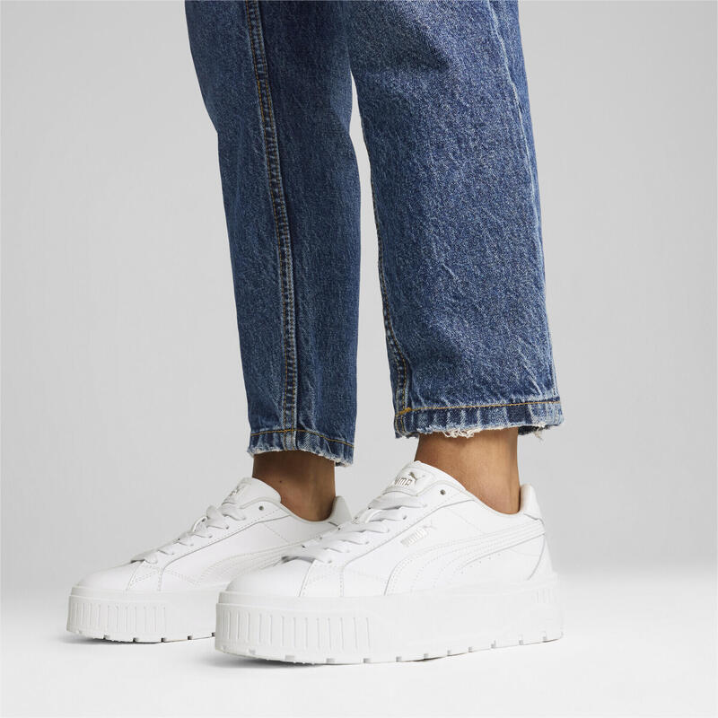 Damskie skórzane sneakersy Karmen II PUMA White Silver Metallic