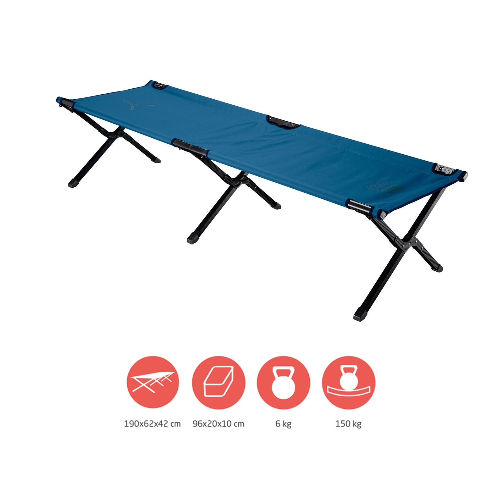 Grand Canyon - Alu Lit De Camp Topaz Camping Chaise Longue Pliant Grand 150 Kg M - Lit De Camps - Bleu - No Size - Decathlon