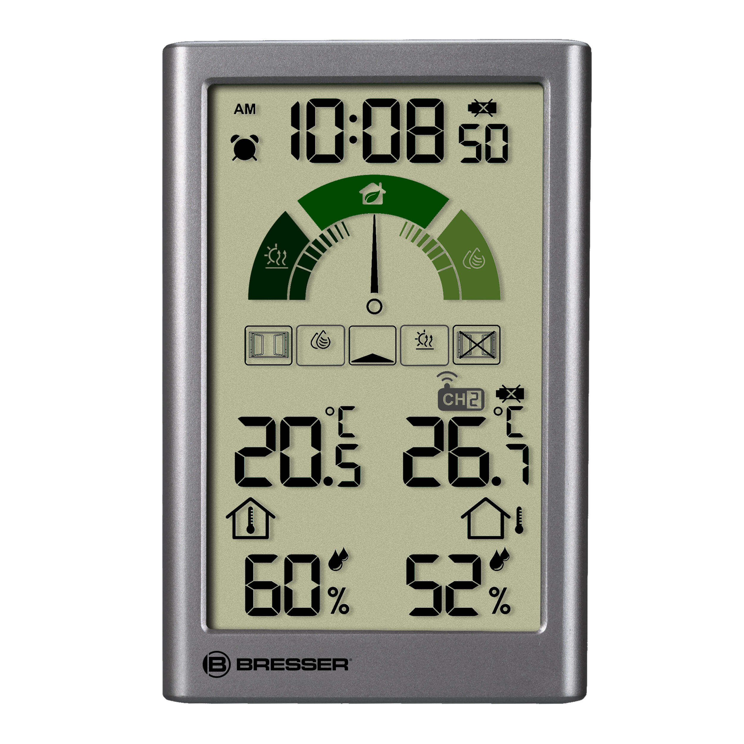 BRESSER Thermo-Hygromètre avec recommandation de ventilation VentAir V 5/7
