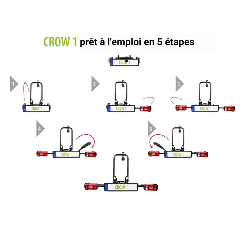 PORTE-VÉLOS 1 VÉLOS SUR ATTELAGE CROW 1 - EUFAB