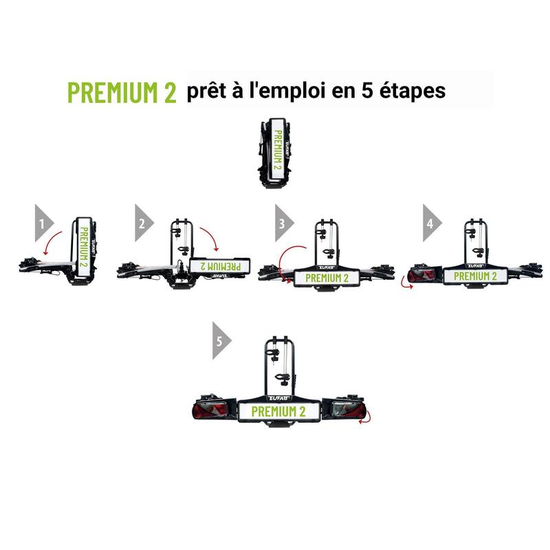 PORTE-VÉLOS 2 VÉLOS PLIABLE ET BASCULANT PREMIUM II - EUFAB