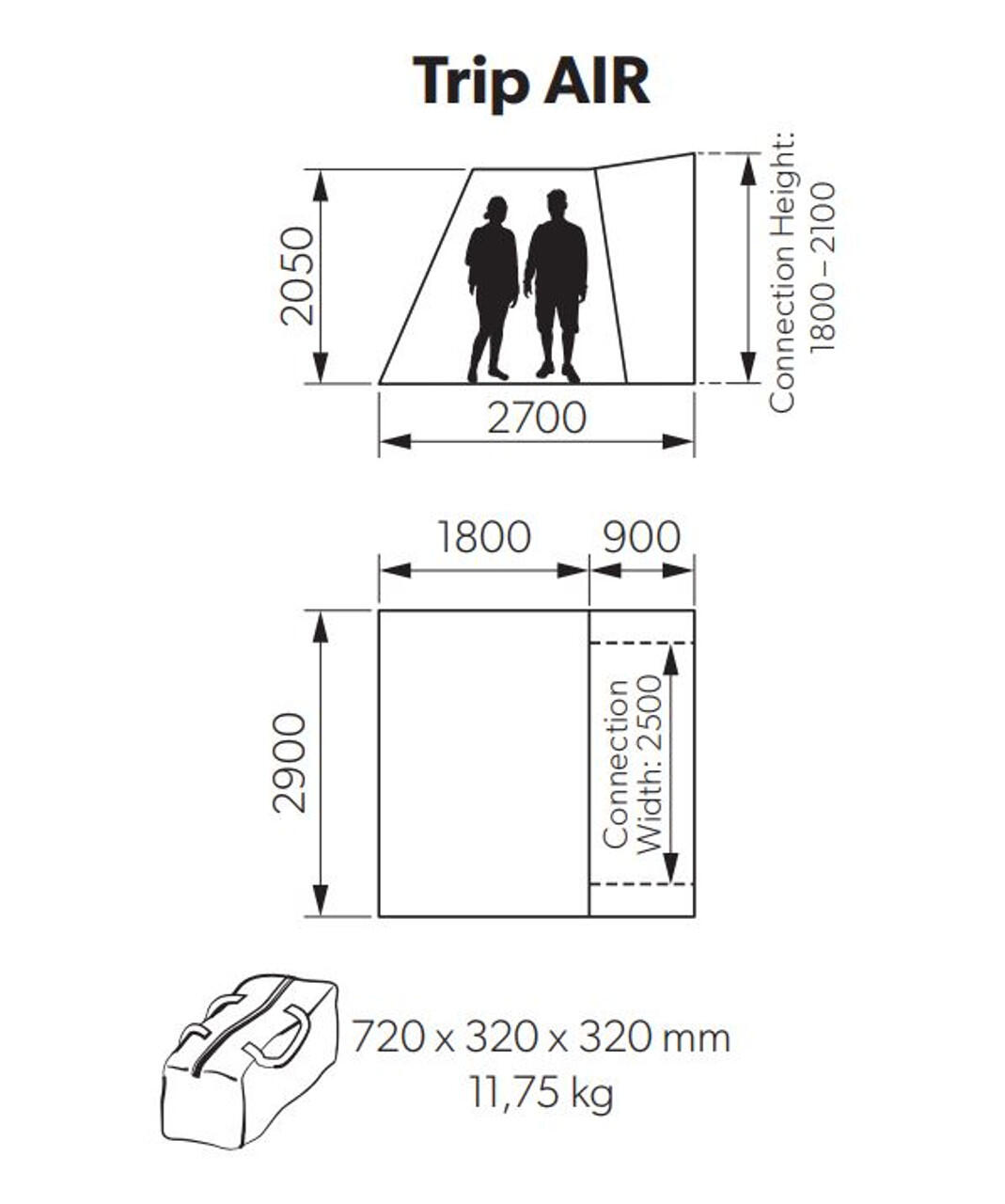 Kampa Trip Air Drive-Away Campervan Awning 5/6
