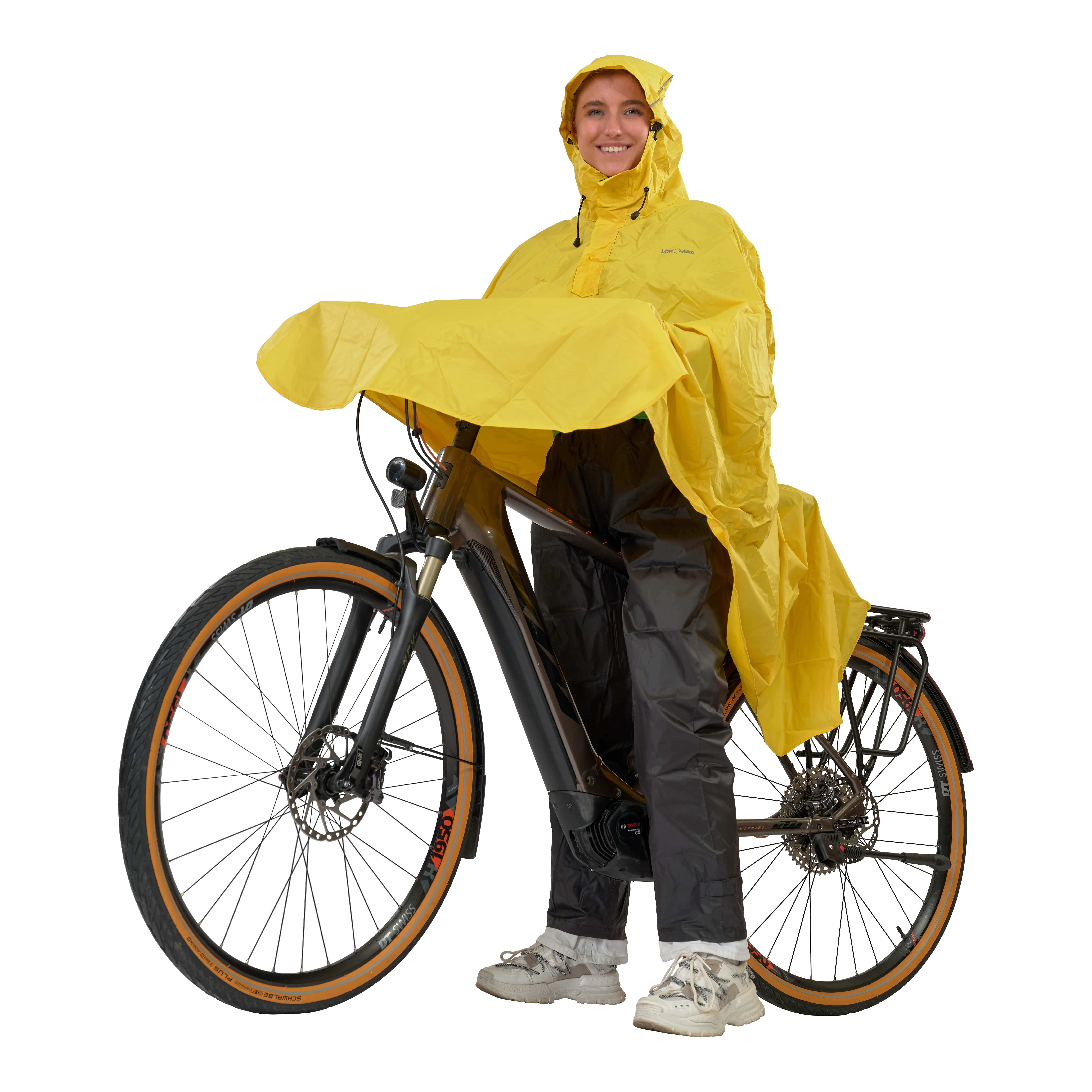 Lowland - Poncho Cycliste Lowland 100% Imperméable (10 000mm) - Respirant (8 000g/m²) - Poncho - Jaune - Adulte - Decathlon