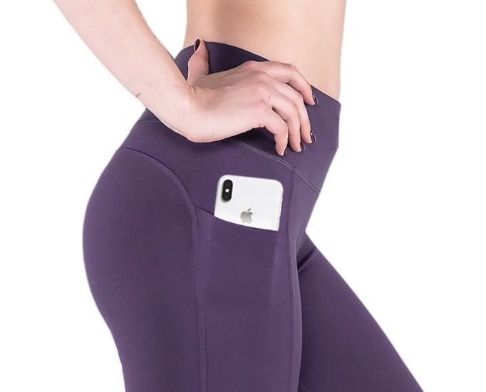 Damen lange Laufhose-Hoher Bund, Atmungsaktiv, mit Handytasche-Mysterioso 7/7