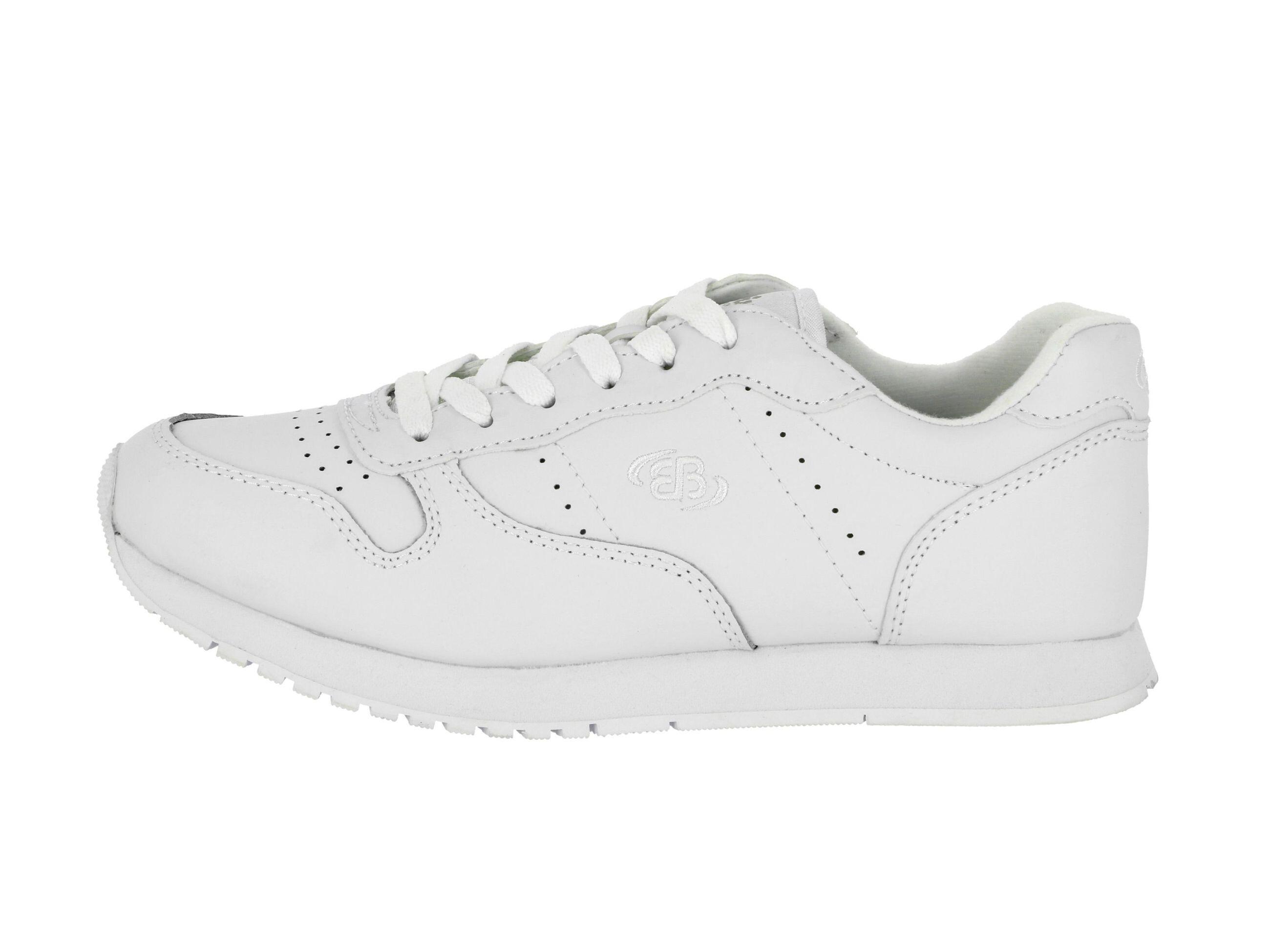 Chaussures - course - cuir, 3 scratchs, semelle amovible - blanc 2/6