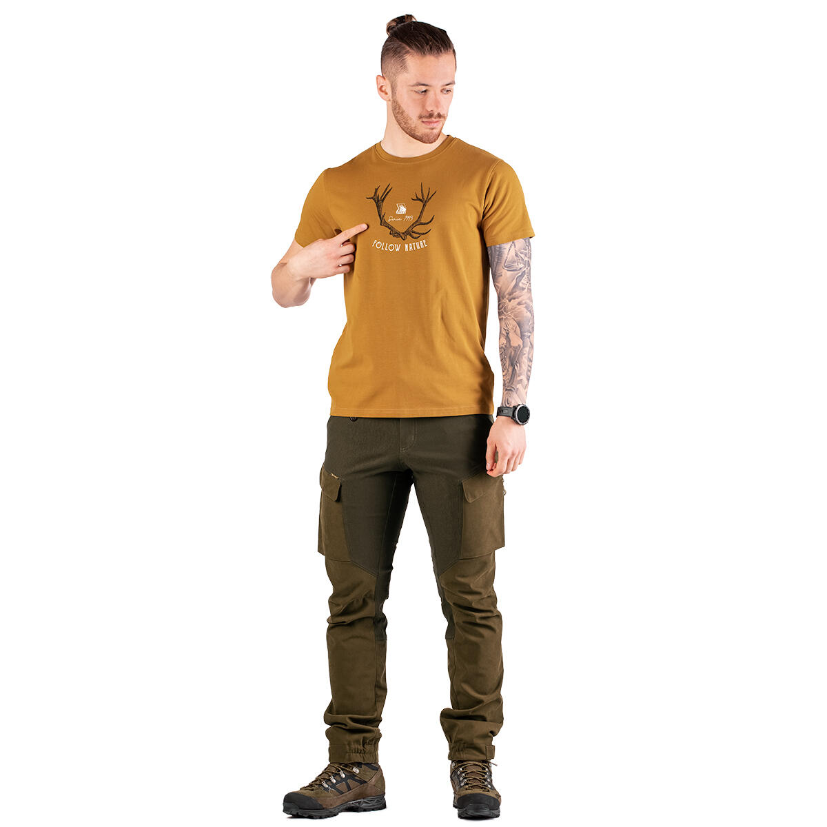 T-shirt de chasse homme Tagart FNT Antler Honey avec imprimé 3/5