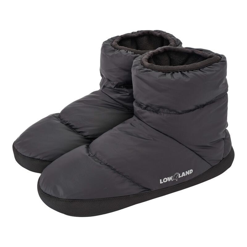 LOWLAND Down Booties - (90% eendendons) met extra sterke anti-slip zolen.