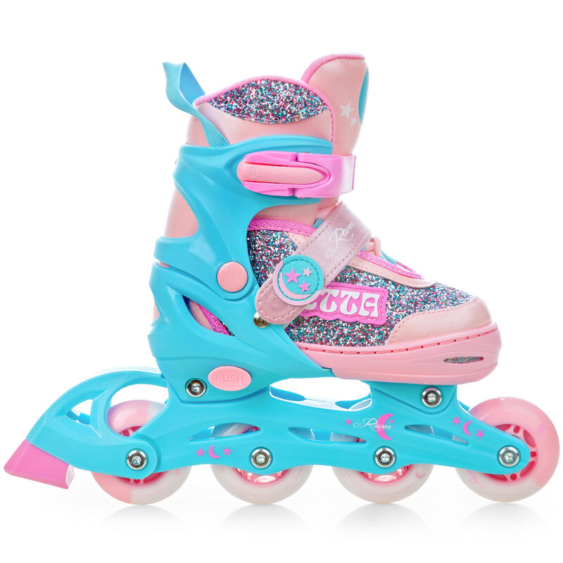 Patines 2en1 Ruedas Ajustables LED Etta Rosa/Azul