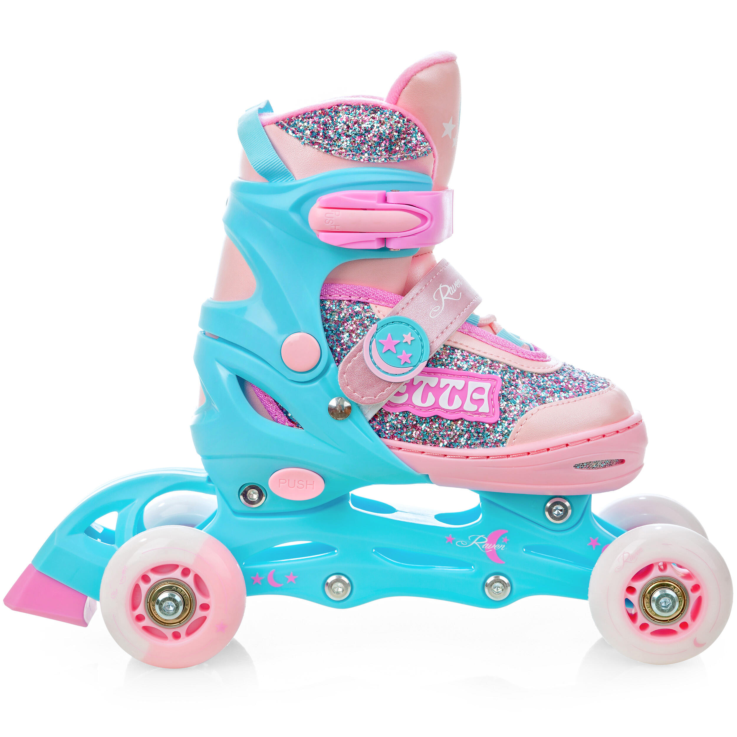 Verstelbare rolschaatsen 'Super Quads X Pro' maat 31-42, Wit/Mint – Apollo Funsport Nederland
