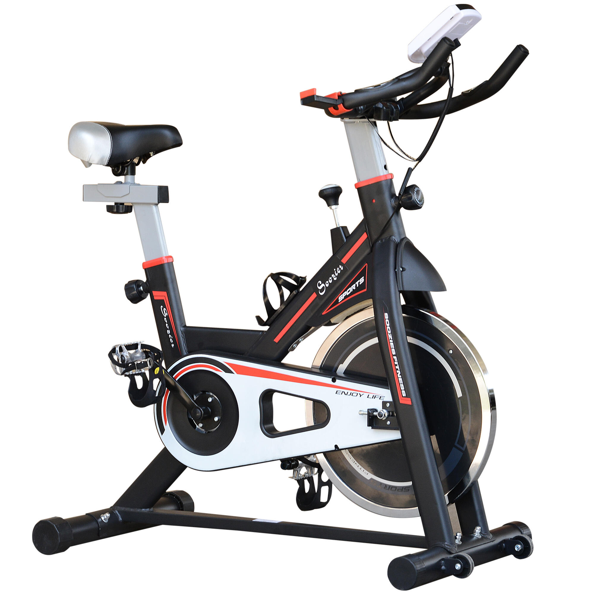 Bicicleta Estática HOMCOM 103x48x115 cm Negro 2/7