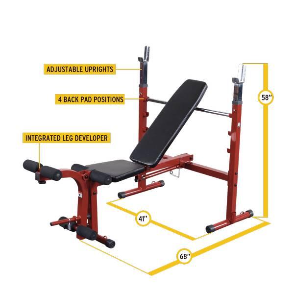 Banc d'haltères - Pliable - BFOB10 - avec Leg trainer