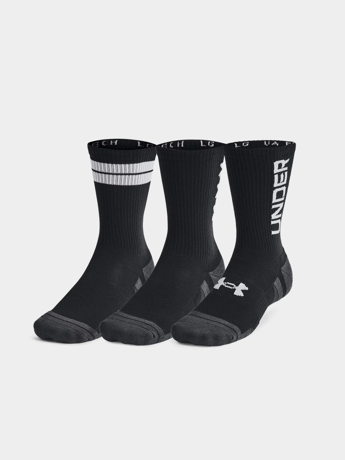 Pack de 3 pares de calcetines altos negros UA Performance Tech 3/6