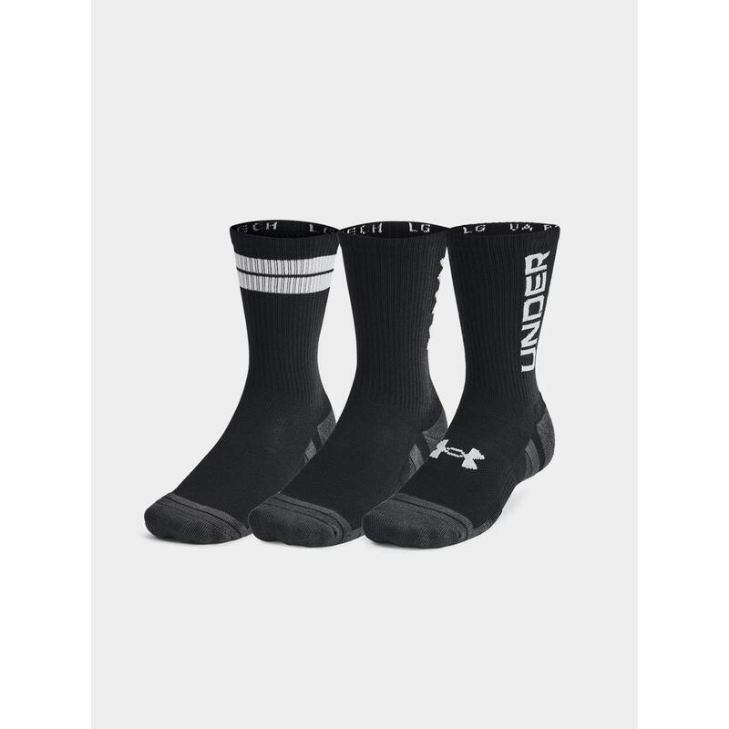 Set de 3 perechi de șosete înalte negre UA Performance Tech