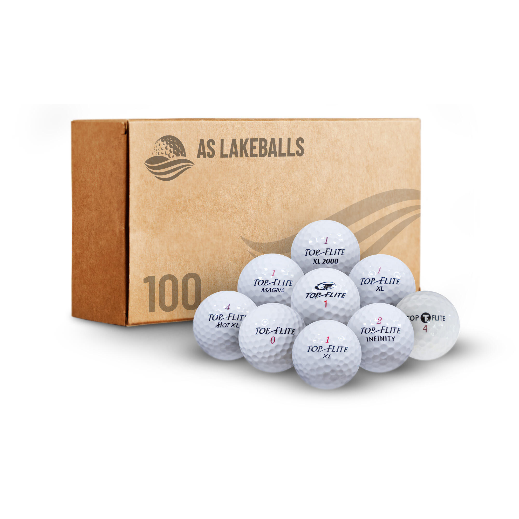 TOP FLITE 100 Stück Top Flite Mix AA-AAA Lakeballs