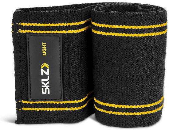 Bande de résistance SKLZ Pro Knit Hip Light noir/jaune, Intensité légère
