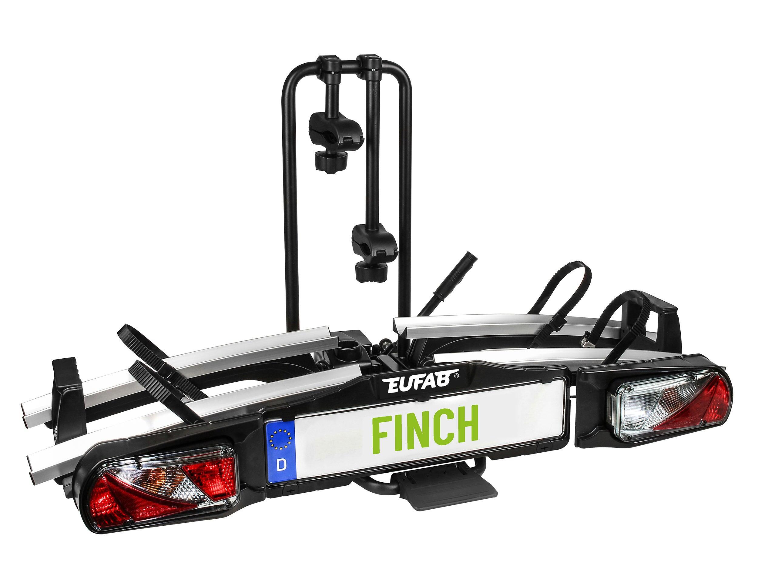 EUFAB FINCH Soporte plegable y basculante-2 bicicletas para el enganche de remolque.