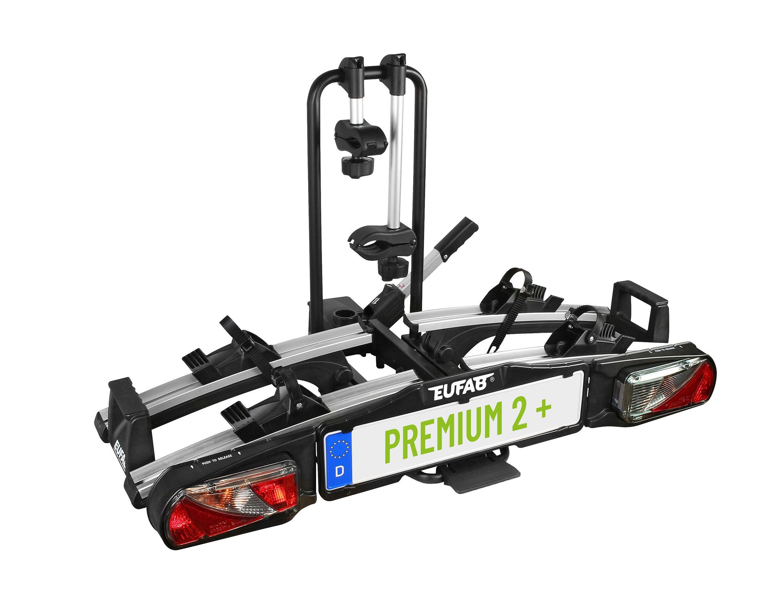 EUFAB PREMIUM 2 +, Supporto per biciclette, speciale per grandi portelloni posteriori