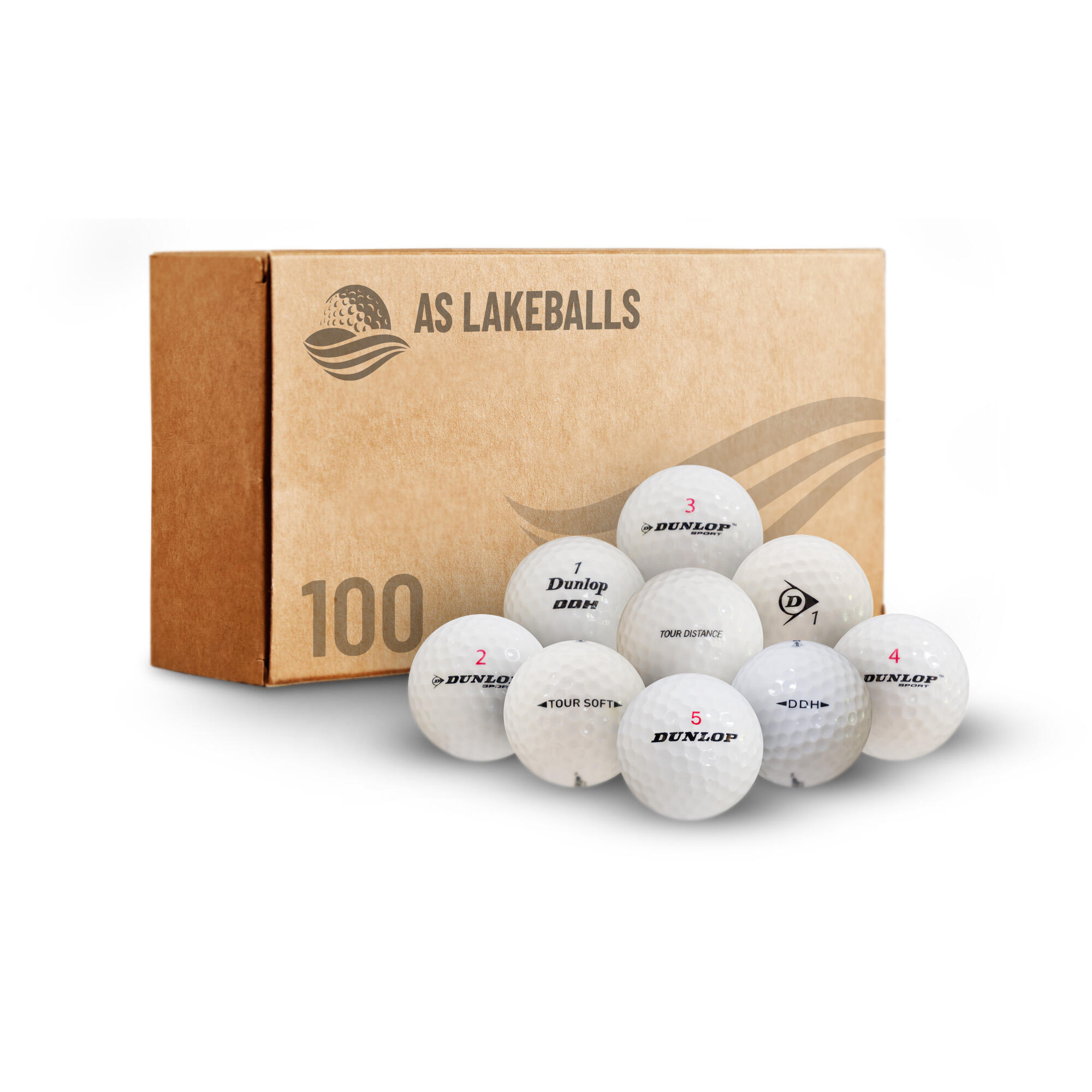 DUNLOP 100 balles de golf Dunlop Mix AA-AAA Lakeballs
