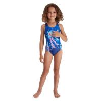 Speedo junior meisjes digitaal plaatsingsbadpak - blauw/posie roze