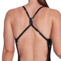 Maiô Speedo Allover Rippleback - Preto/ Cinza-escuro EUA/ Branco - Tamanho 32 3/7