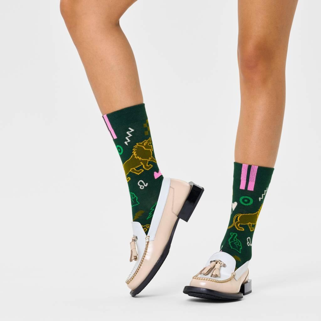 Meias Happy Socks Modelo Leo Sock Cor Verde 3/5