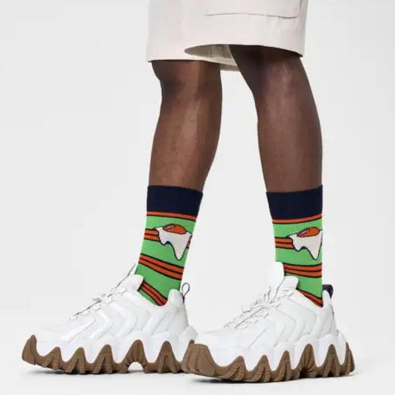 Calcetines Hombre Happy Socks Egg On Stripe Verde