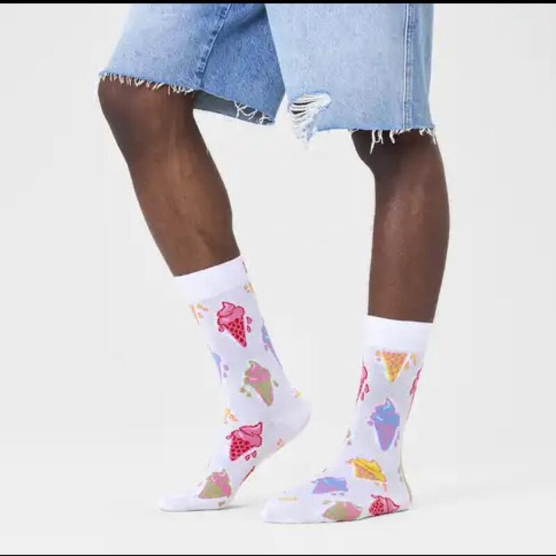 Calcetines Hombre Happy Socks Ice Cream Blanco