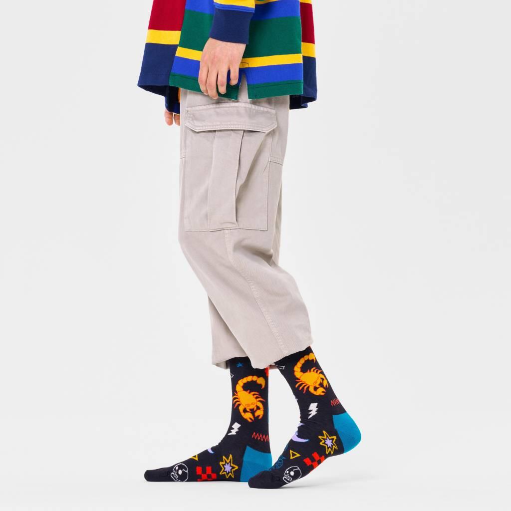 Meias para homem Meias Happy Socks Scorpio Sock Azul 2/5