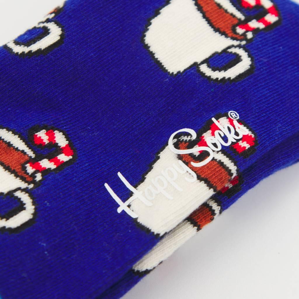 Meias Happy Socks Modelo Candy Cane Cocoa Cor Azul 4/5