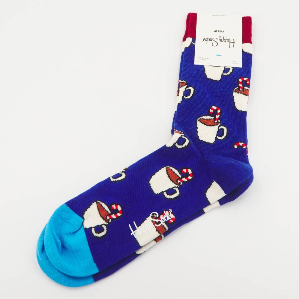 Meias Happy Socks Modelo Candy Cane Cocoa Cor Azul 3/5