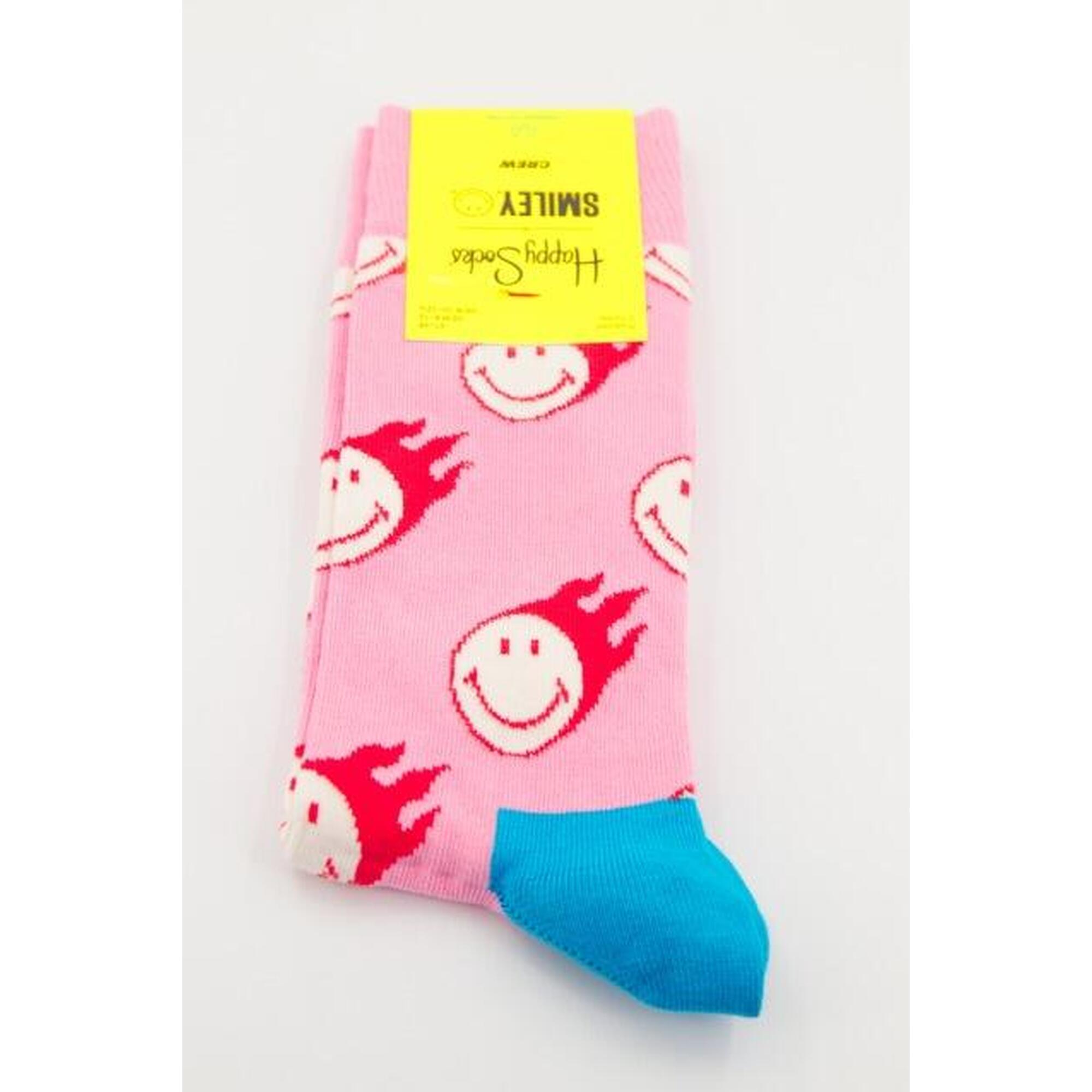 Calcetines Hombre Happy Socks Super Smailey Rosa